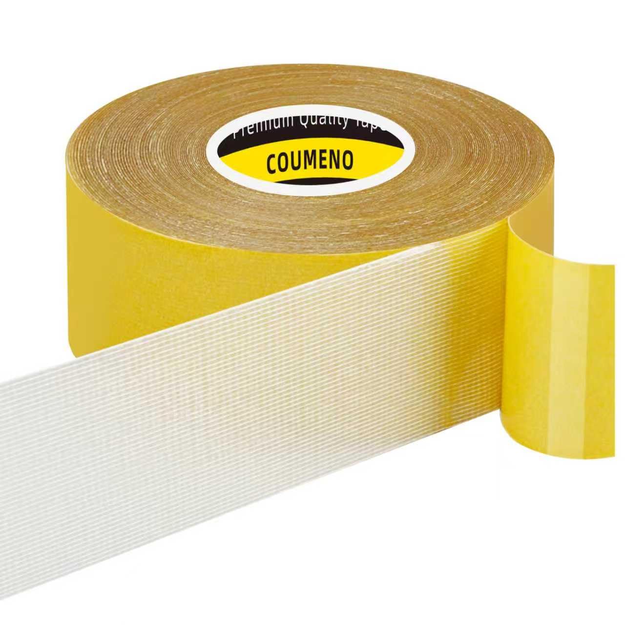 COUMNEO Double Sided Tape Super Sticky Clear Tape Heavy Duty 1.8in x 66FT Removes Cleanly for Fabric Carpet Car Photos, Wall DIY Crafts