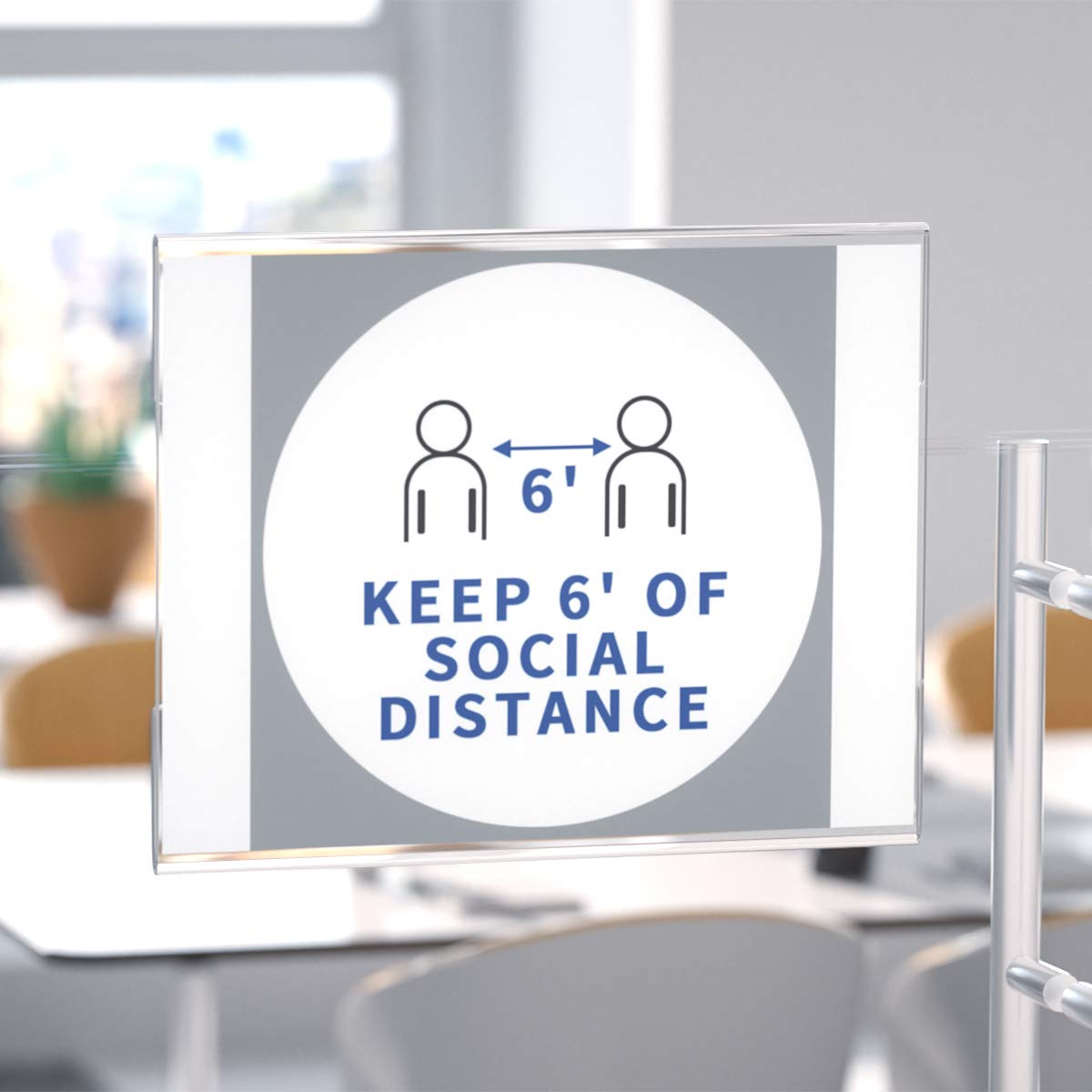NIUBEE Acrylic Sign Holder 8.5x11 Inches Horizontal,Clear Plastic Wall Mount Sign Holder Poster Paper Holder with Free Double Sided Tape for Office, Home, Store, Restaurant-No Drilling(6 Pack)