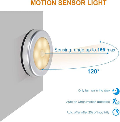Battery Operated Motion Sensor Light Indoor, LED Closet Lights, Battery Night Light Wireless, Stick on Wall Lamps for Pantry, Cabinet, Wardrobe, Kitchen, Stairs, Steps, Hallway
