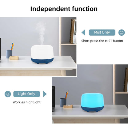 Oil Diffuser Humidifier 300ML,Electric Ultrasonic Air Aroma Diffusers Vaporizer,Scent Mist Defuser with Remote,Auto-Off,7led Color Changing Light for Large Bed Room,Home,Office