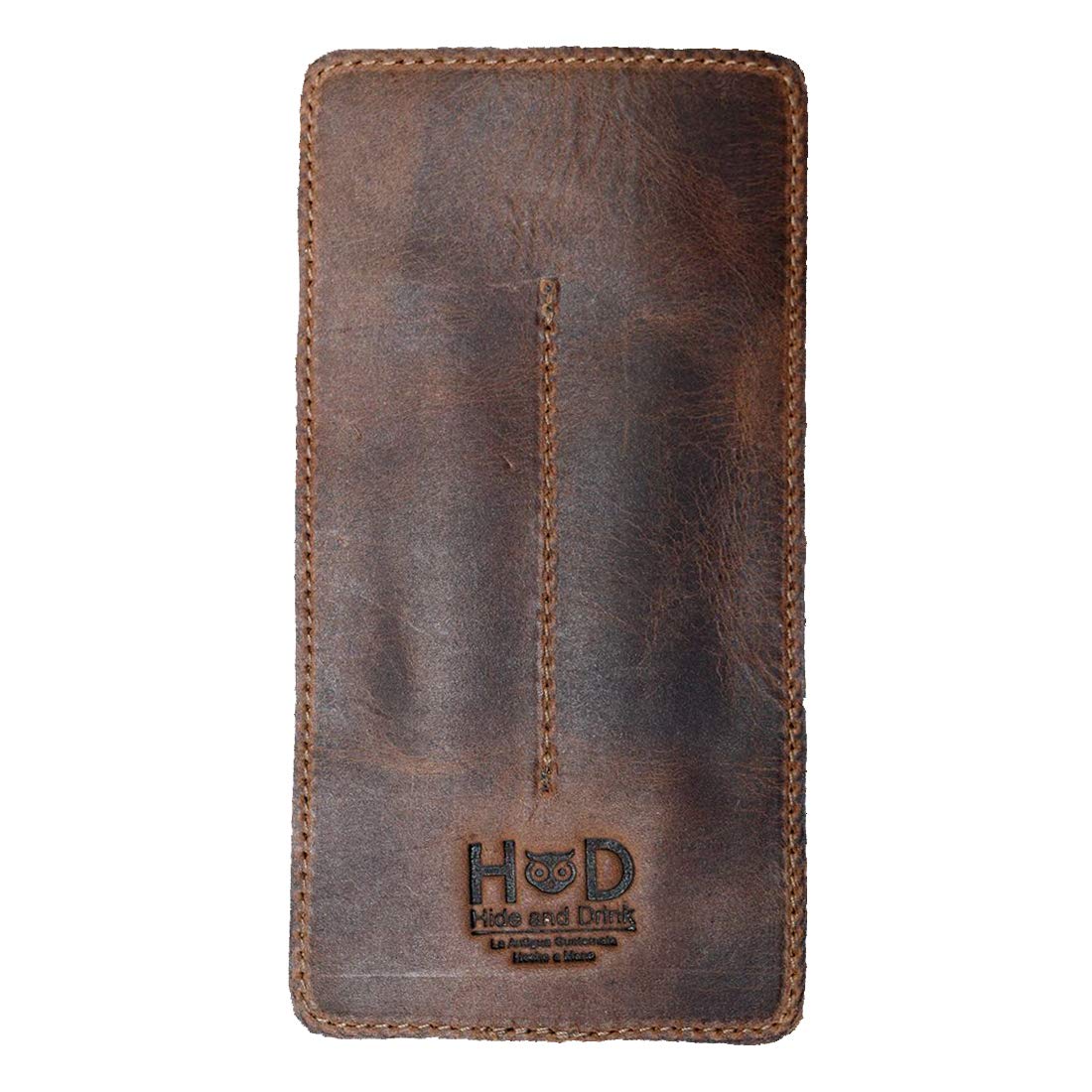 Hide & Drink, Leather Double Pen Holder/Office Essentials/Pencil Sleeve/Pouch/Case, Handmade, Bourbon Brown