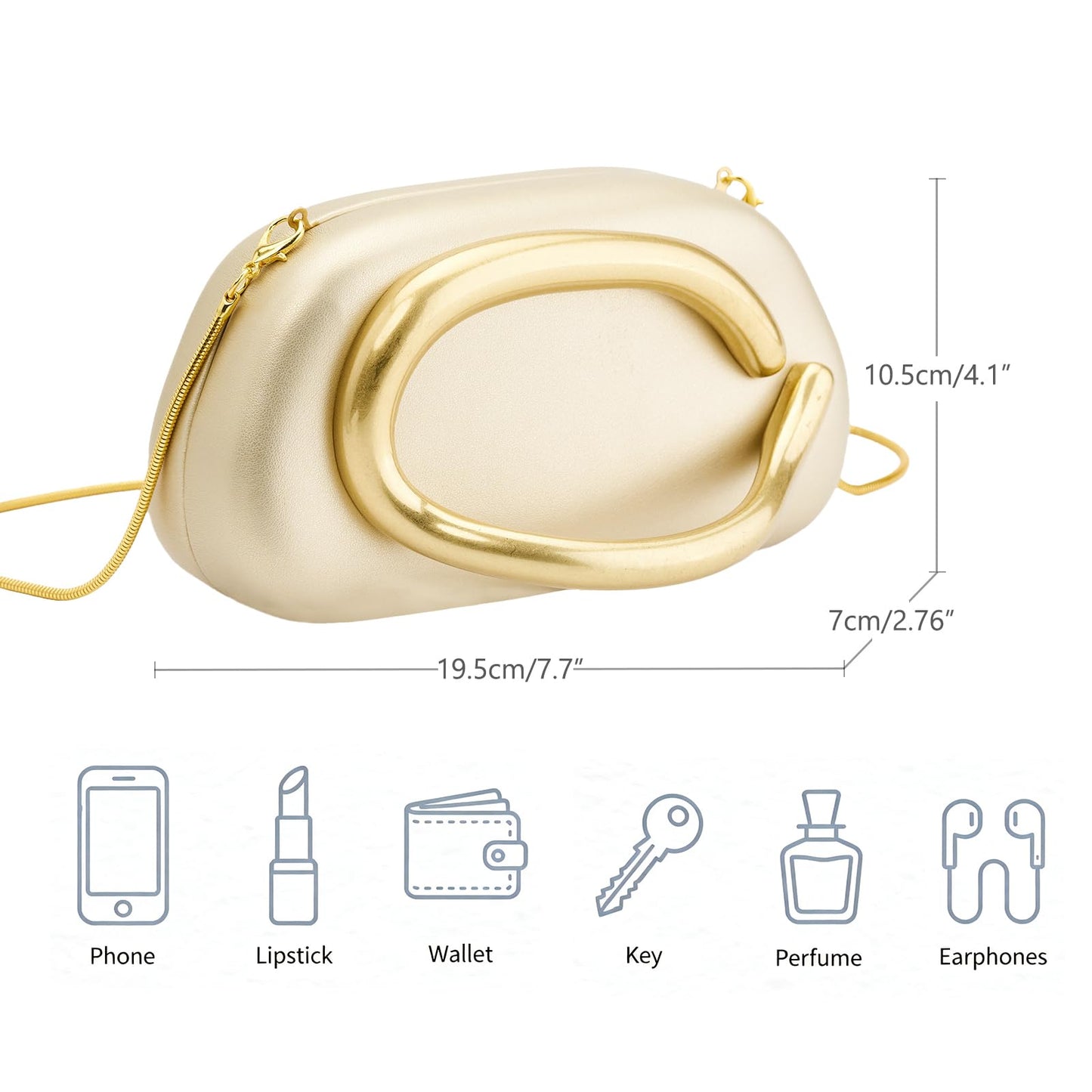 MR Clutch Purses for Women Gold Purse PU Leather Evening Clutch Purses for Women Wedding Purse Cocktail Party Prom