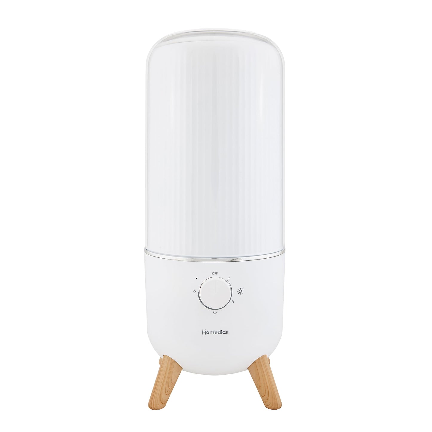 Homedics Ultrasonic Humidifier, Bedrooms and Home Offices, 0.97-Gallon Tank, 45-Hour Runtime, Visible Ultra-Quiet Cool Mist, Aromatherapy, Demineralization Cartridge, Night-Light, Auto-Off, White