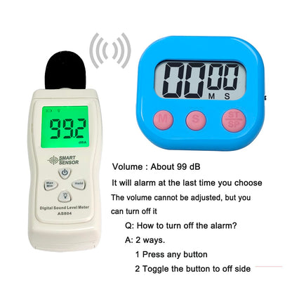 Timers, BESTWYA Magnetic Timer with Clear LCD Screen 3 Big Buttons On/Off Switch Count Up and Down Function for Kitchen,Study,Work,Exercise Training,Outdoor Activities (6,6 Colors)