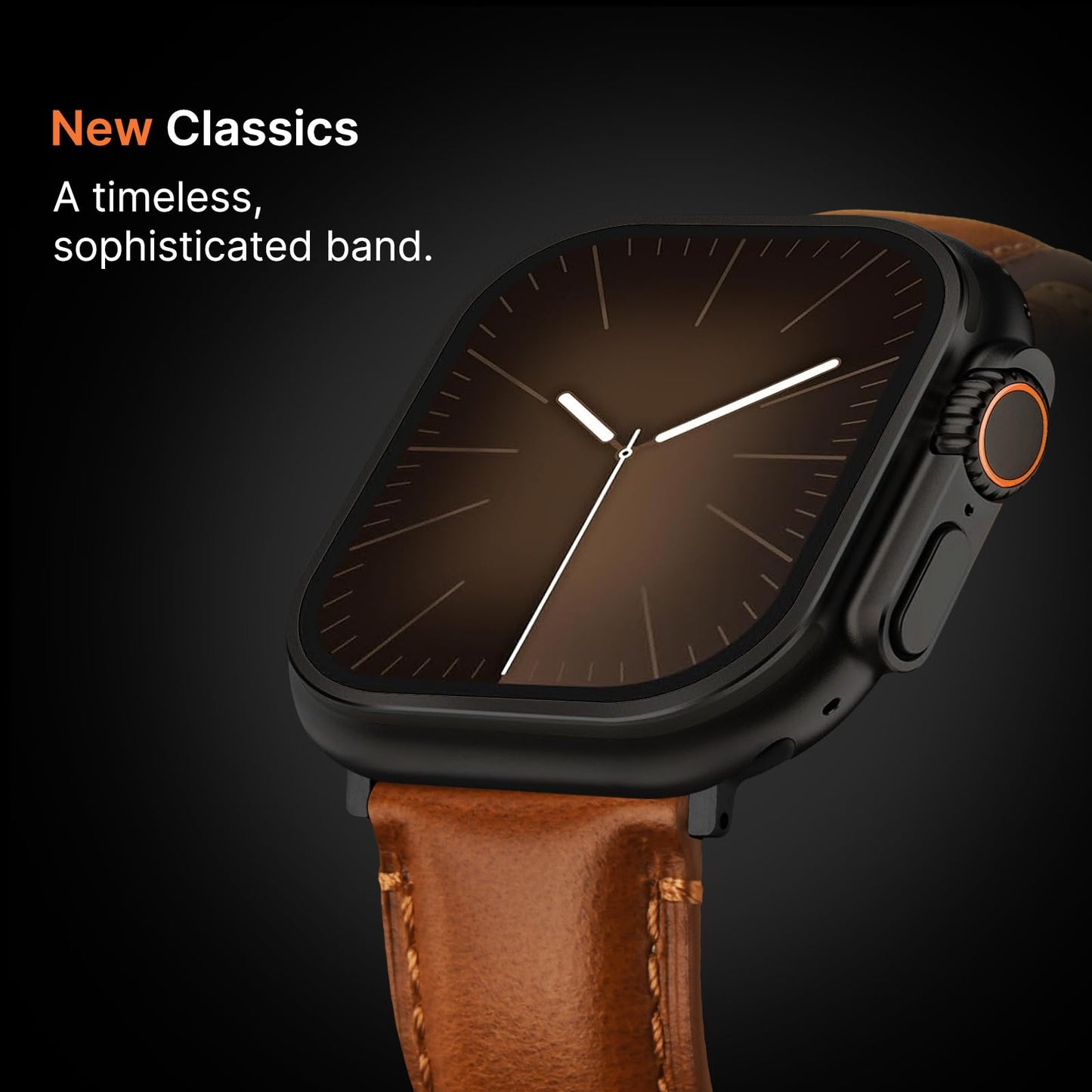 Fullmosa Leather Band Compatible with Apple Watch Bands 49mm 46mm 45mm 44mm 42mm,Top Grain Leather iWatch Straps for Apple Watch Ultra SE Series 11 10 9 8 7 6 5 4 3 2 1,Brown+Black/Black+Silver