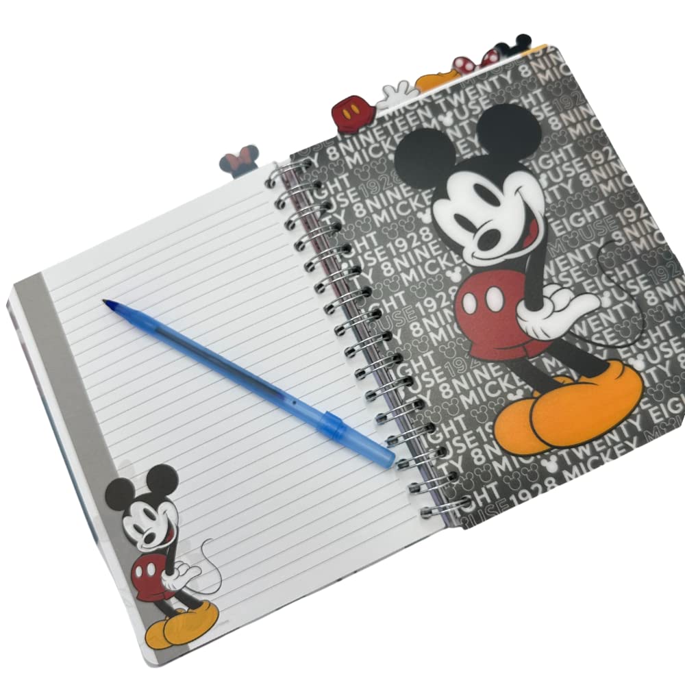 Disney Minnie and Mickey Mouse Journal Notebook, Spiral Bound, 144 Lined Pages, 8 x 7 inches, Red