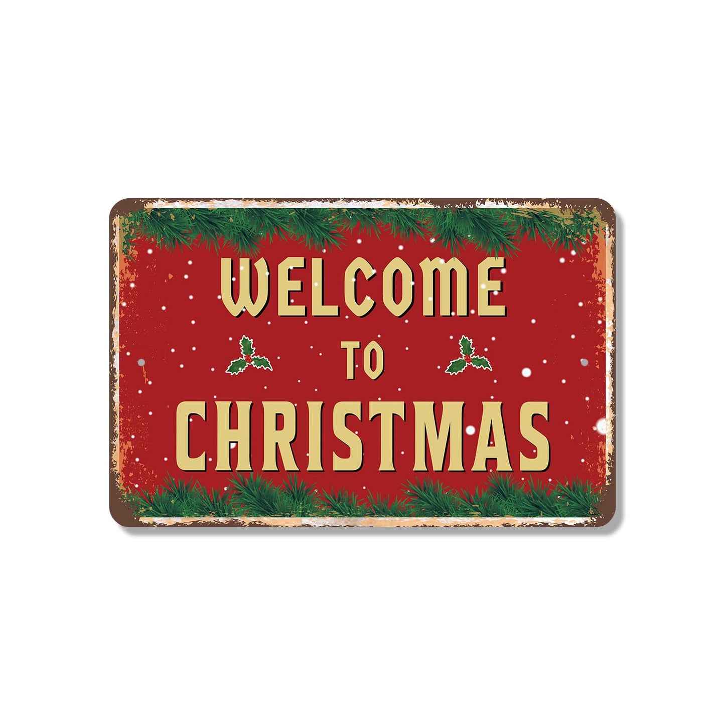 Welcome To Christmas (2 Pack) 8 Inch x 12 Inch Novelty Plastic Sign Cookies Cocoa Cheer Durable Weatherproof Perfect for Entryways Mantels Shops Fun Gift for Holiday Lovers Families Neighbors
