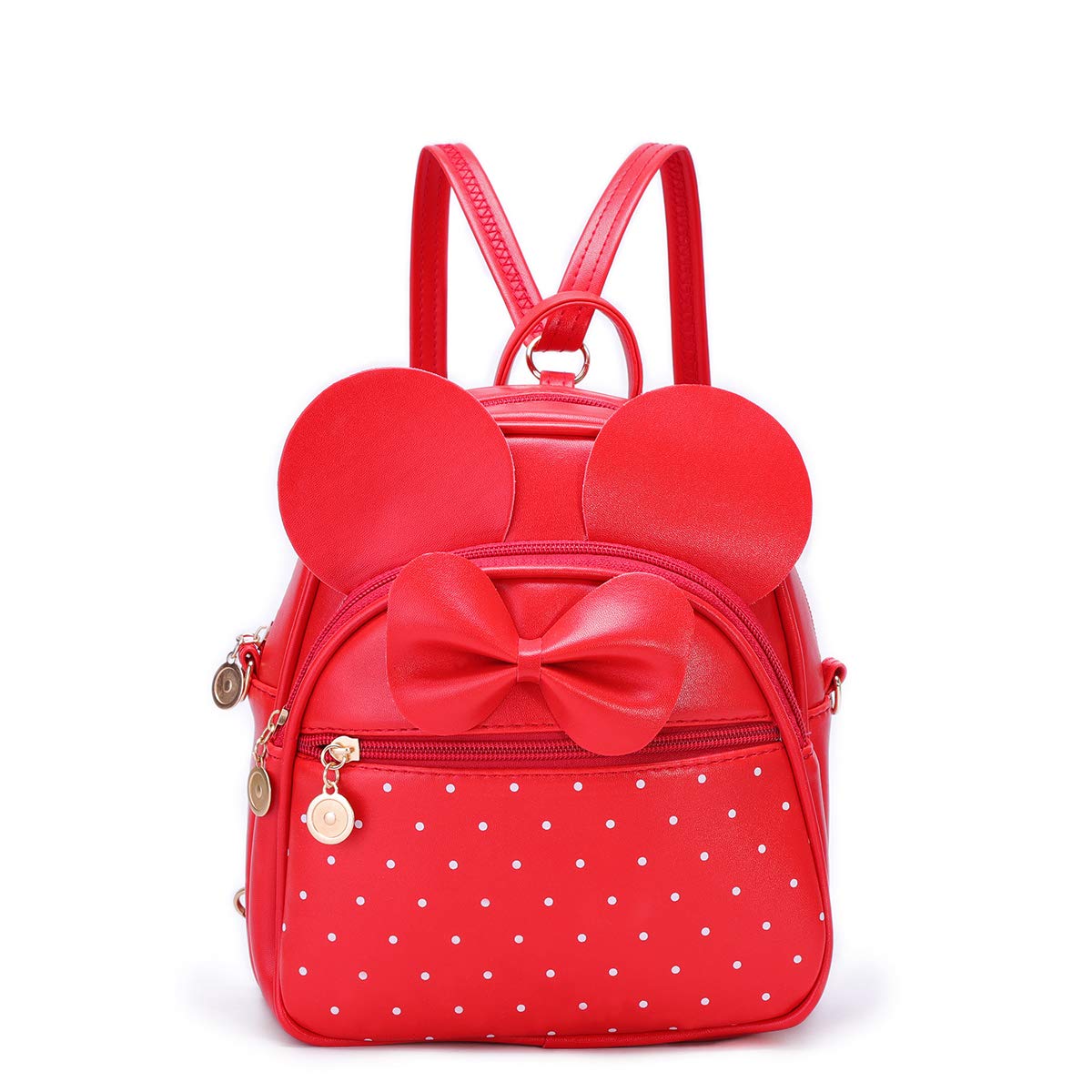 KL928 Girls Mini Backpack Bowknot Polka Dot Cute Small Daypacks Convertible Shoulder Bag Purse for Women