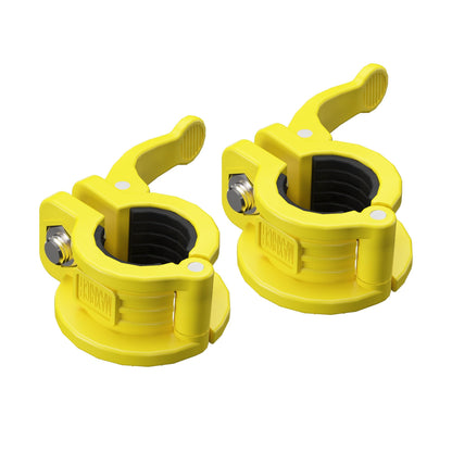 MAXRICH T Barbell Clamp 1 inch Multiple Sizes & Adjustable Weight Clips for Barbell Quick Release Barbell Clips|Barbell Collar Bar Locks for Weight Lifting (Yellow)