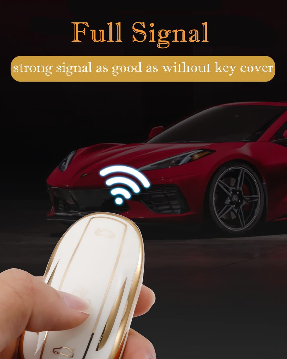 Cacacar for Tesla Model X Key Fob Cover with Keychain, Full Cover Protection Key Fob Case Premium Soft TPU Smart Remote Key Holder (Black)