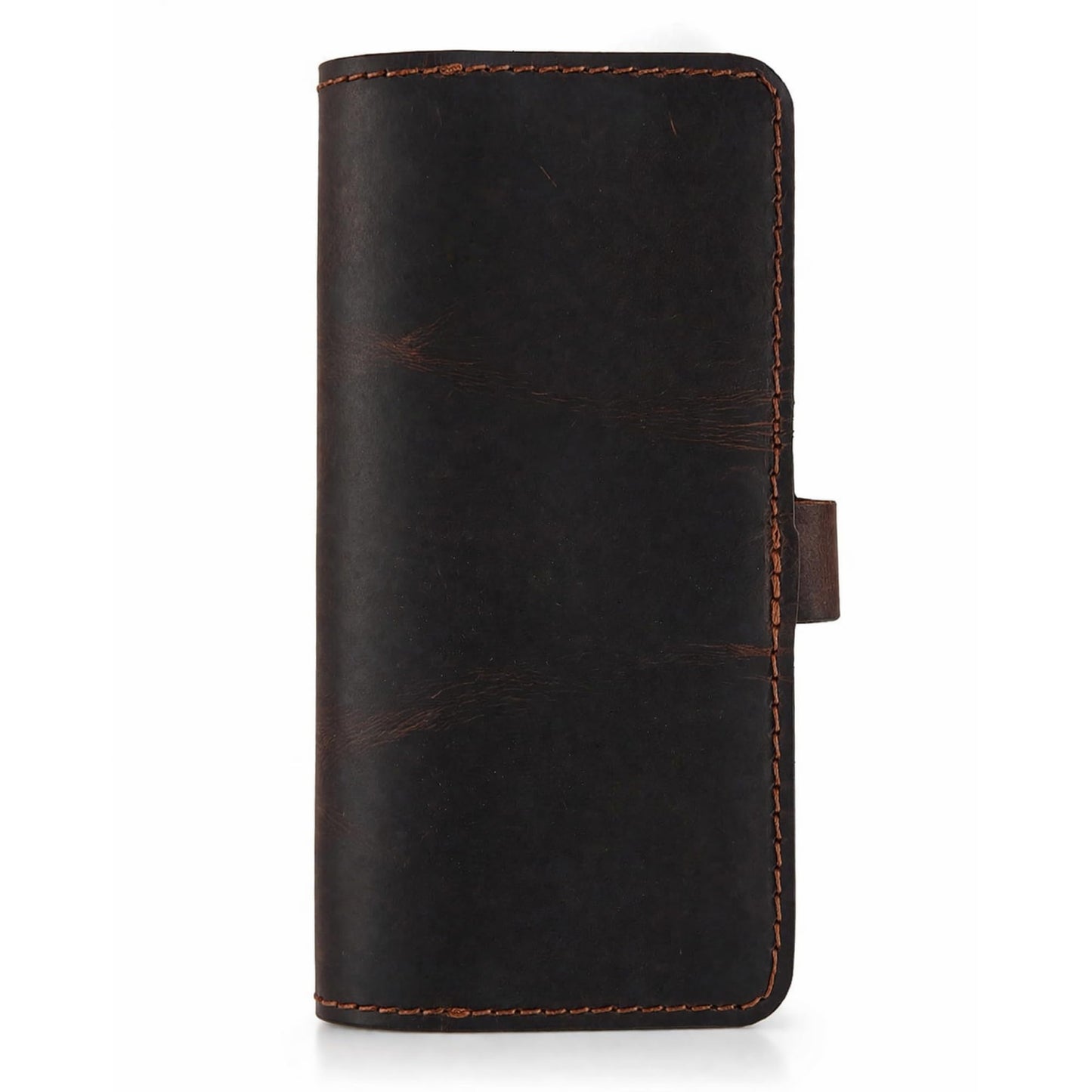 PavinCrafter Leather Checkbook Cover for Men, Women, Full Grain & Distressed Leather Checkbook Holder Slim Bifold Organizer for Personal, Duplicate Checks with Pen Holder Travel Business Use