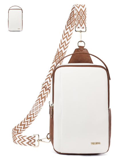 Telena Crossbody Sling Bags for Women, PU Leather Fanny Packs Cross Body Bag for Woman