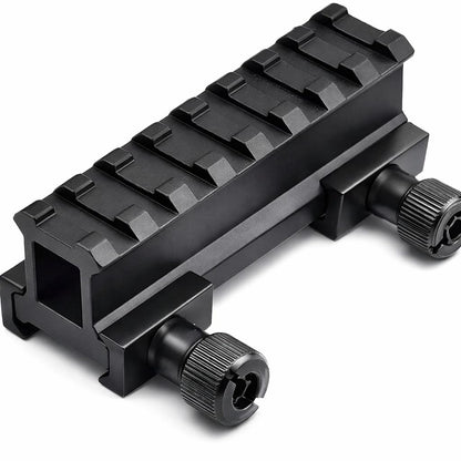 360 Tactical 1 inch High Profile Short Riser Mount Matte Black Picatinny 8 Slot for Scopes and Optics
