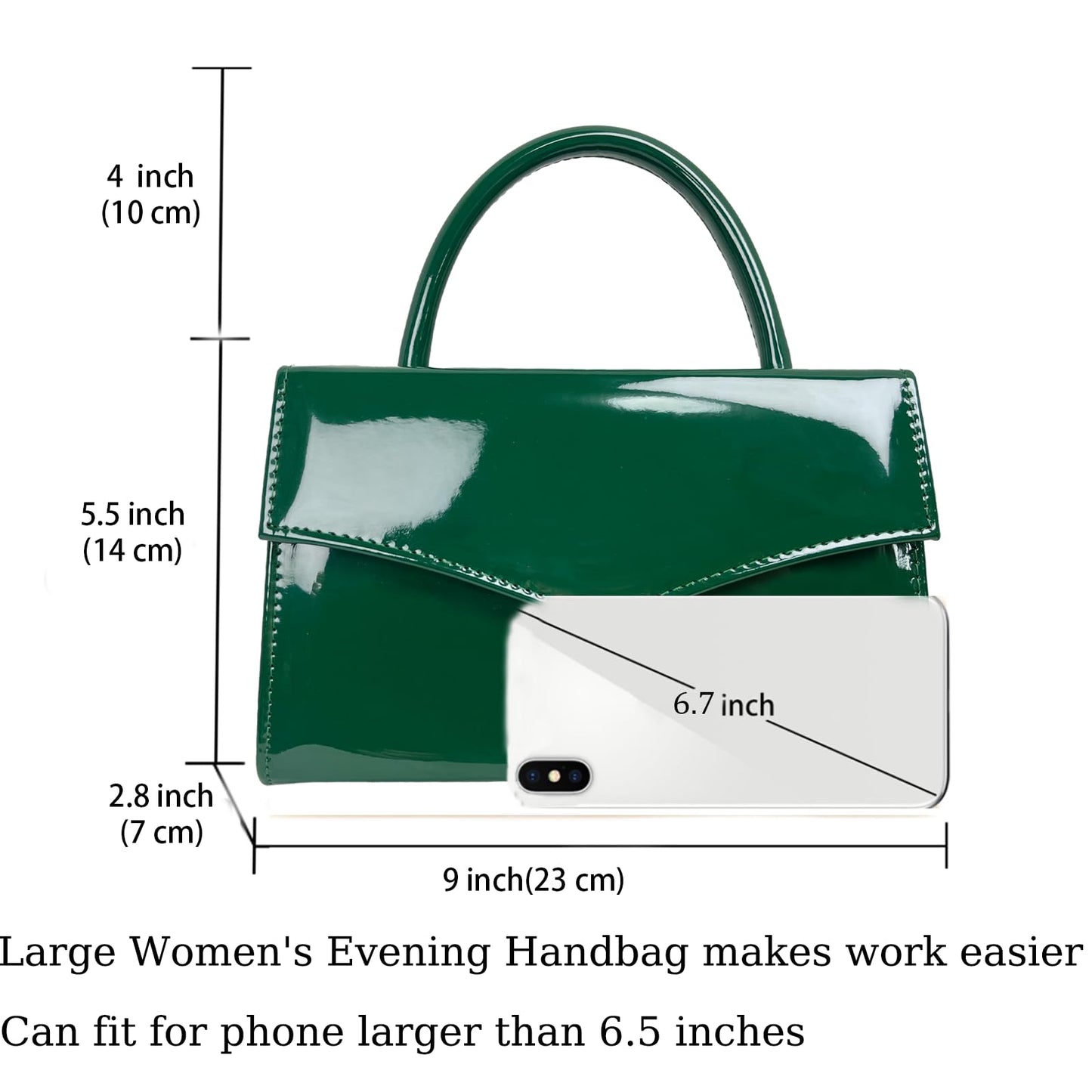 YAPAIOU Leather Women's Evening Bag Glitter Clutches Party Clutch Bridal Purses Cocktail Prom Handbags with Patent(Green)