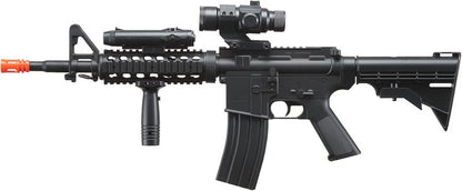 Airsoft M4 RIS Electric AEG Rifle - Full Automatic, Black | Battery & Charger Included