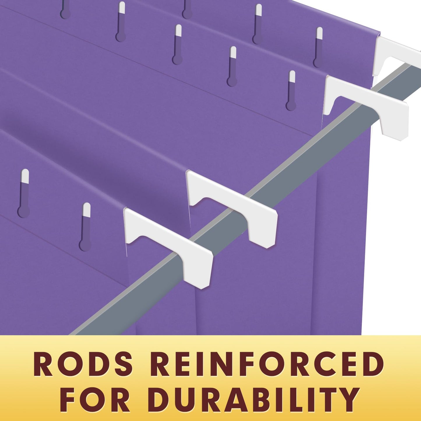 HERKKA Hanging File Folders, 30 Pack Reinforced Letter Size Hanging Folders, Designed for Bulky Files, Filing Cabinet, 1/5-Cut Adjustable Tabs (Purple)