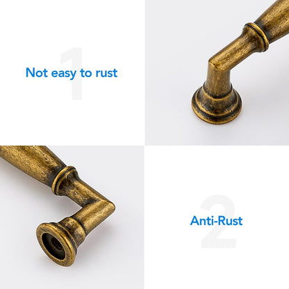HOME EDIT 5 Pack 3 Inch Antique Brass Cabinet Handles Solid Zinc Alloy Pulls for Kitchen, Dresser, Closet & Bathroom Cabinets Hardware