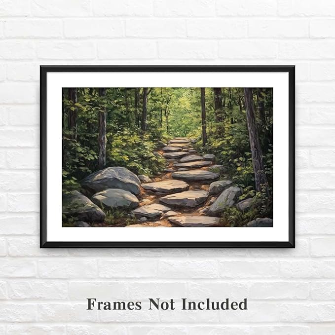 Yesad Nature Wall Art, Forest Path Landscape Wall Decor, Modern Farmhouse Canvas Art Abstract Botanical Canvas Décor Home Decorations for Living Room Bedroom (Unframed,30”x20”, Path)