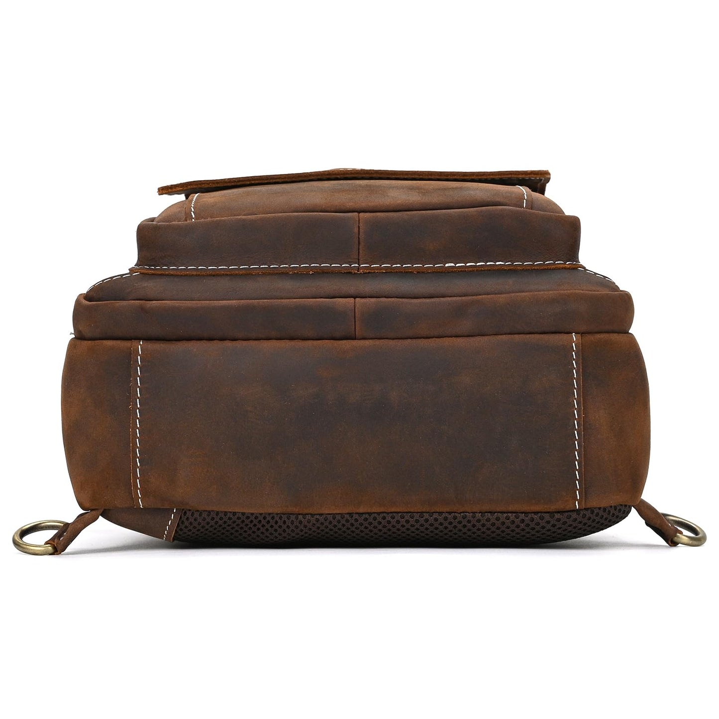 JulBean Leather Men Casual Travel Hiking Crossbody Chest Sling Bag Rig One Shoulder Strap Bag