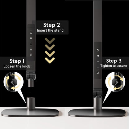 LitONES LED Desk Lamp for Home Office, Professional Eye-Caring Diffused Desk Light, 3 Color 10 Brightness Computer Light, Dimmable Office Lamp with Memory & Timer Func, Metal Swing Arm Table Lamp