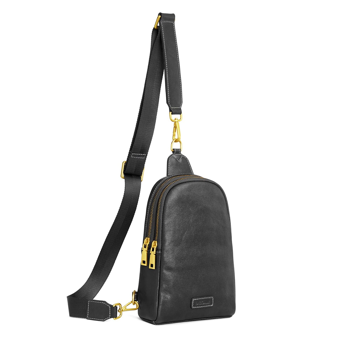 S-ZONE Leather Crossbody Bags for Women Sling Bag RFID Anti Theft Shoulder Purse Fanny Pack