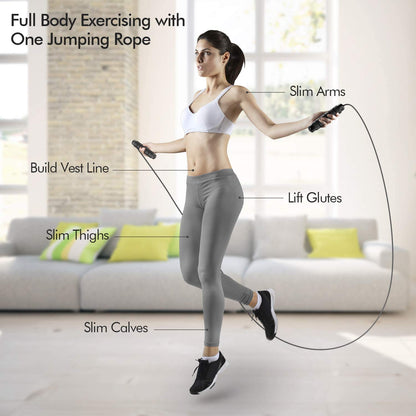 UJEFF Jump Rope, Tangle-Free Rapid Speed Jumping Rope Cable with Ball Bearings for Women, Men, and Kids, Adjustable Steel Jump Rope Workout with Foam Handles for Fitness, Home Exercise & Slim Body