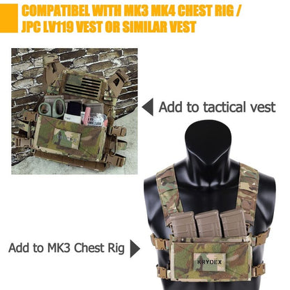 KRYDEX MK3 Placard with Hook Backing for Tactical Vest Chest Rig (MC)
