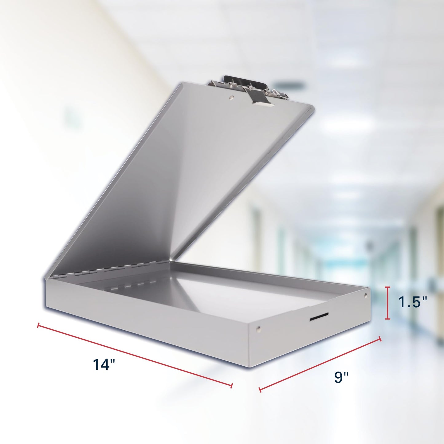 Saunders Cruiser Mate Metal Clipboard with Storage, Dual Tray Aluminum Nursing Folio, Heavy Duty Form Holder for Police & Work, Letter Size Privacy Box with Self-Locking Latch, Silver