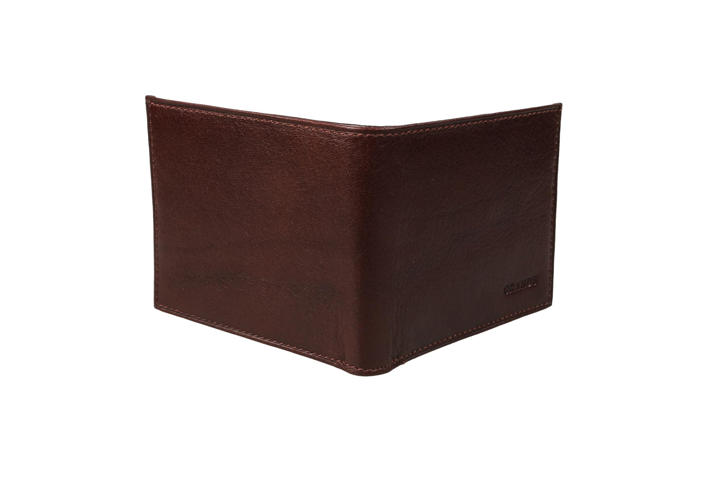 grande 1488 - Genuine Leather Bifold Classic Men Wallet with ID Window - Dark Brown