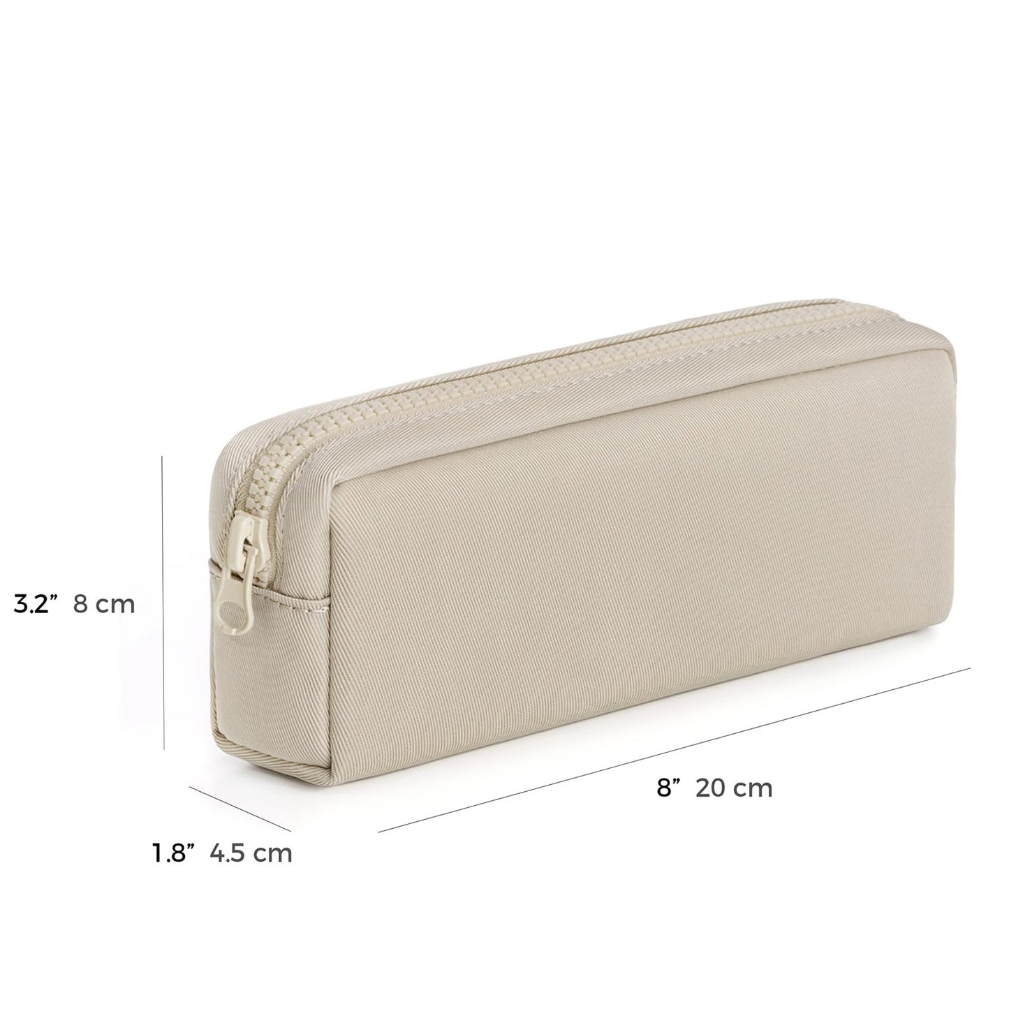 DOBMIT Big Capacity Pencil Case, Pure Color Pen Pouch with Zipper Stationary Storage Bag for Adult Officers, Khaki