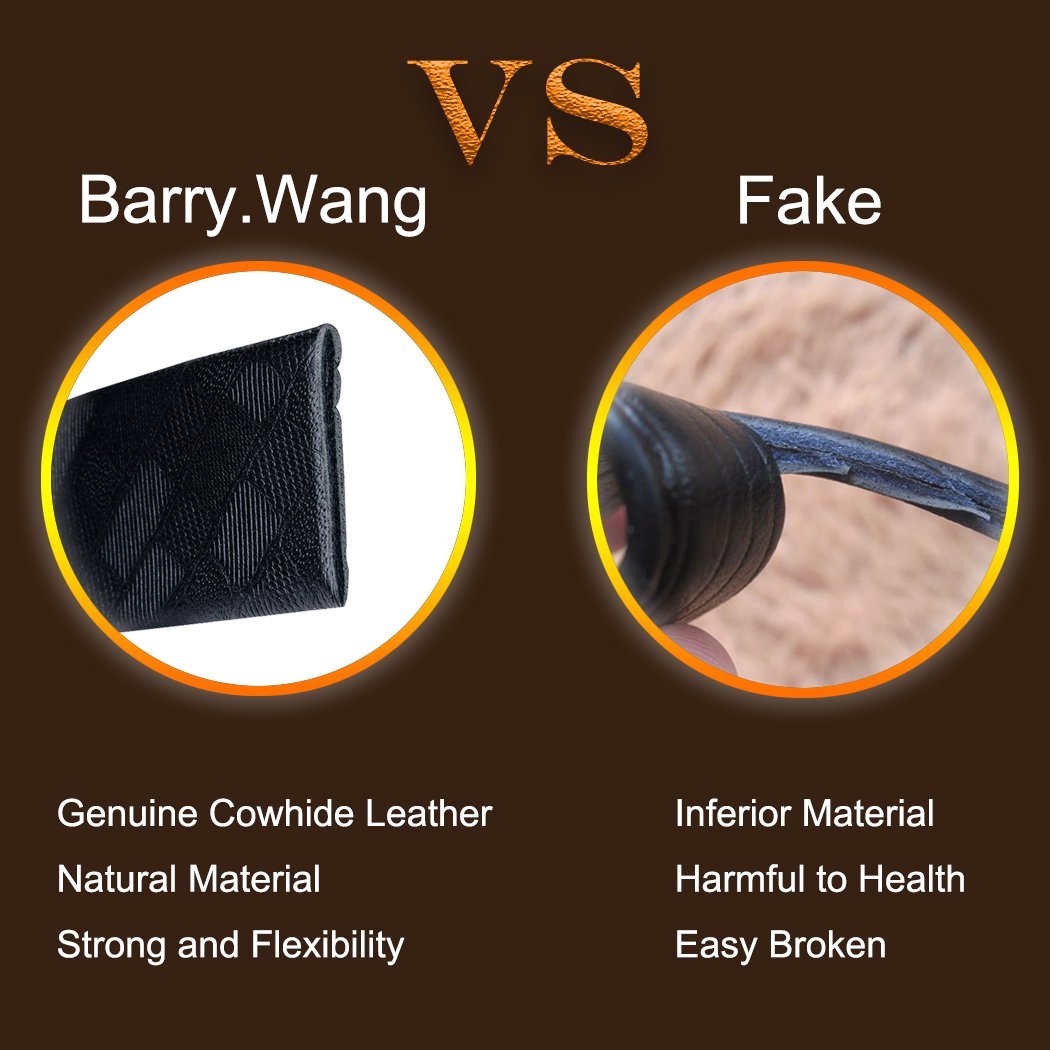 Barry.Wang Men's Ratchet Leather Belt 1 3/8" Adjustable Buckle Sliding Click Designer Casual Dress Golf Belts Fashion Valentine’s Day