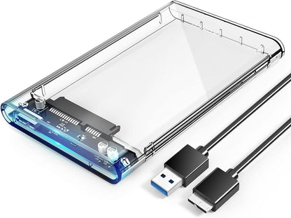 ORICO 2.5'' External Hard Drive Enclosure USB 3.0 to SATA III Tool-Free Clear Hard Disk Case for 2.5 inch 7mm 9.5mm SATA HDD SSD Max 6TB Support UASP(2139U3)