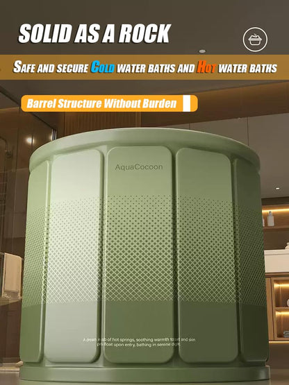 jessie Portable Foldable Bathtub for Adults PVC SPA Soaking Standing Bath Tub for Shower Stall, Freestanding Non-Inflatable Hot Ice Bath Tub with Thickened Thermal Foam to Keep Temperature