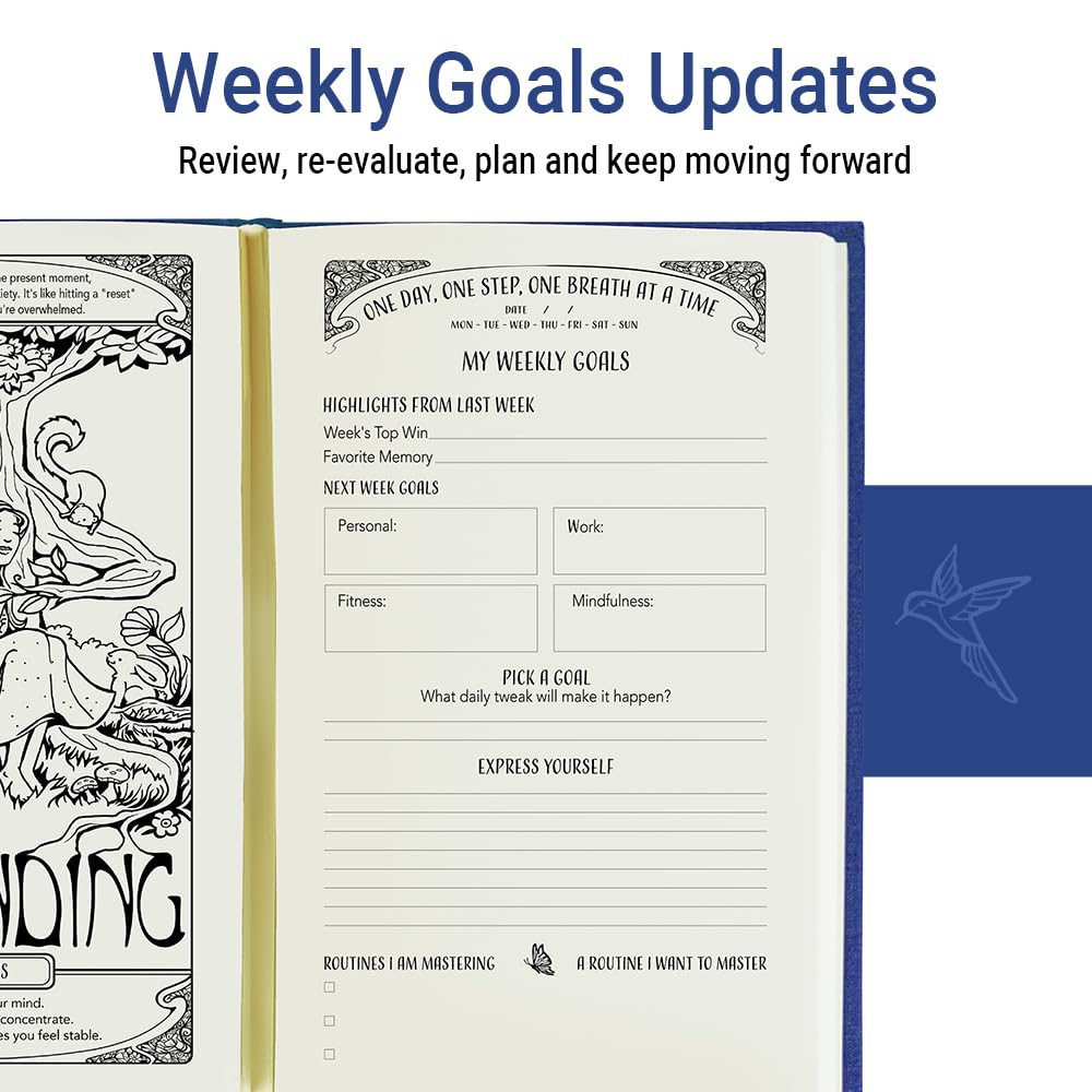 Gratitude Journal for Women with Guided Daily Prompts, Goal Setting & Habit Tracker—90-Day Mindfulness & Self-Care Journal with Relaxing Coloring Pages for Mood, Mindset & Sobriety Support (Hardcover)