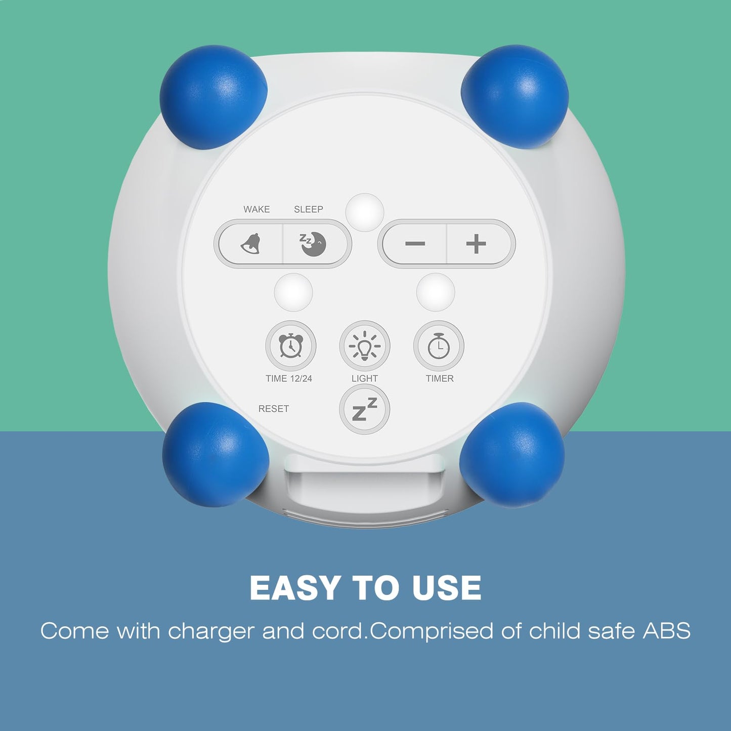 I·CODE Ok to Wake Alarm Clock for Toddlers, Children's Sleep Trainer with Red Green Light & Emoji,Toddler Sleep Aid Night Light with Auto-Off Timer, for 2-10 Years Old Kids