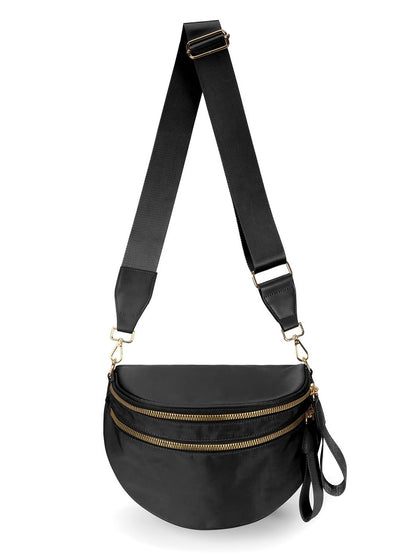 Pure Colour Crossbody Bag Bum Bag for Women,Spacious Purse Fanny Packs Belt Bag,Oversized Bum Bag (Colour Bum Bag-Beige)