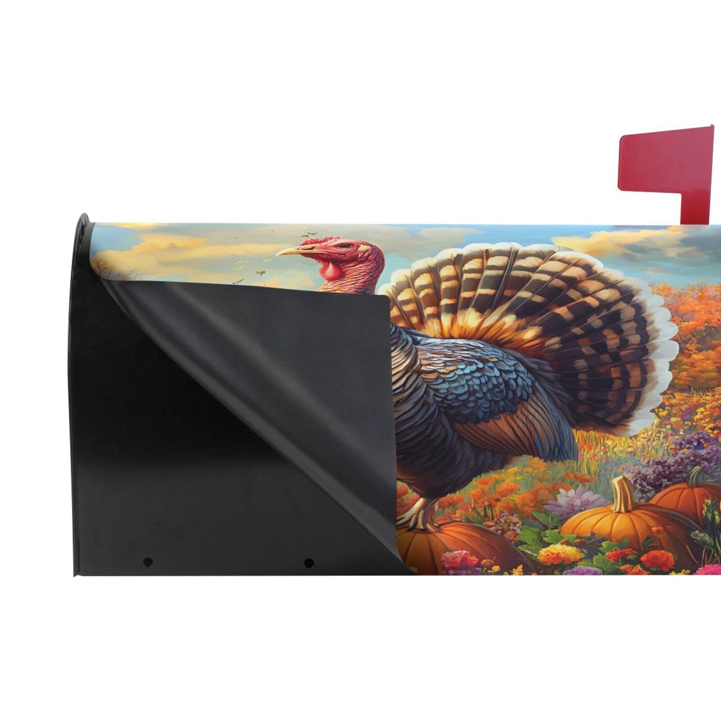 ALAZA Thanksgiving Turkey Pumpkin Field Magnetic Mailbox Cover MailWraps Garden Yard Home Decor for Outside Standard Size-18"x 20.8"