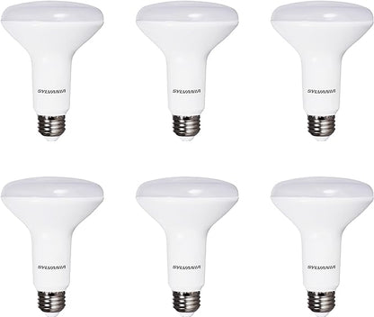 Sylvania Flood BR30 LED Light Bulb, 100W = 15.5W, Dimmable, 10 Year, 1450 Lumens, 2700K, Soft White - 6 Pack (41255)