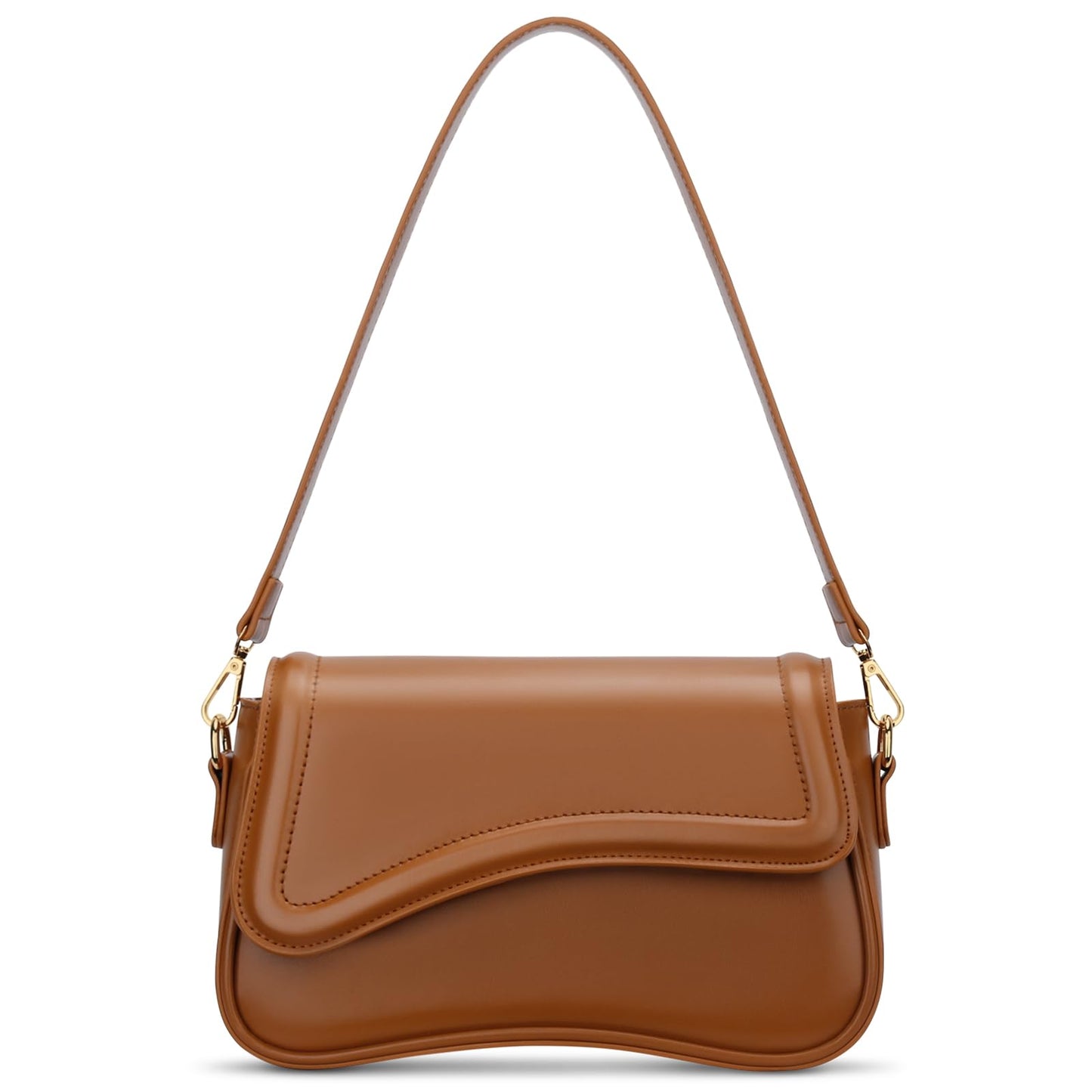 KKXIU Shoulder Bag for Women Small Clutch Purses Cute Hobo Handbag Trendy Underarm Bag-Brown