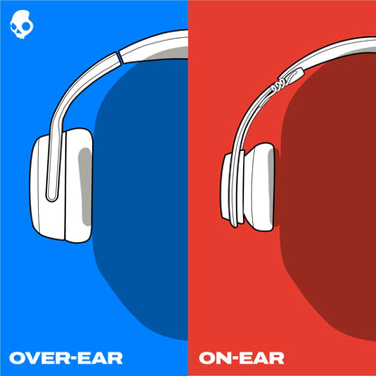 Skullcandy Hesh Evo Wireless Over-Ear Bluetooth Headphones with Extra USB-C Charging Cable, Noise Isolating, 36 Hours Battery, Foldable Lightweight Design, Microphone for iPhone Android - Bone