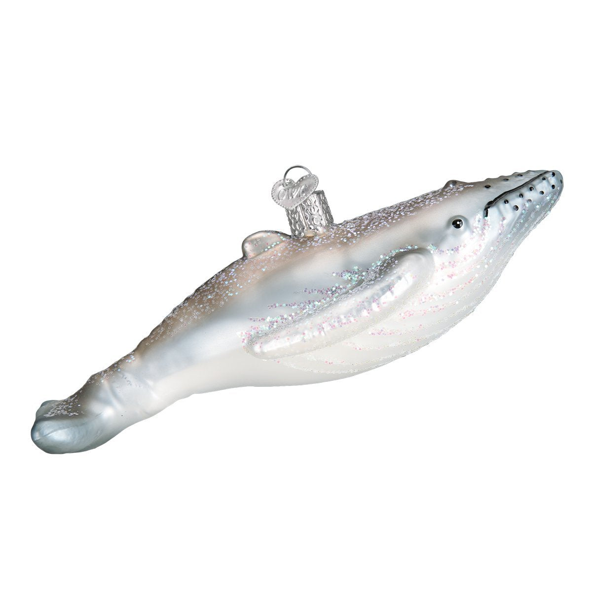 Old World Christmas Humpback Whale Glass Blown Ornament for Christmas Tree, Handcrafted Holiday Decoration, Sea Collection
