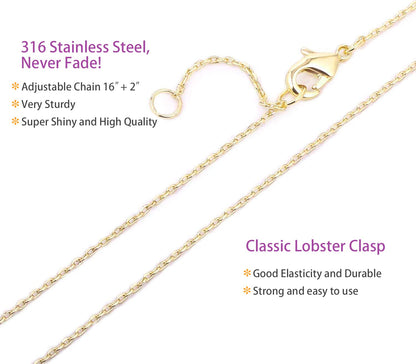 UMAGICBOX Personalized Autumn Name Necklace 18K Gold Plated Stainless Steel Custom Engraved Dainty Nameplate Pendant Jewelry Customized Birthday Gifts for Women Girls Mother Daughters