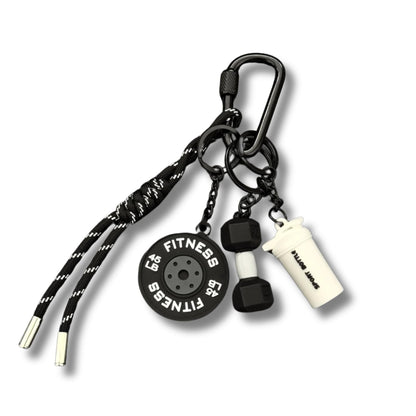 Fitness Keychain for Gym Lovers - Premium Gift for Fitness Enthusiasts (black)