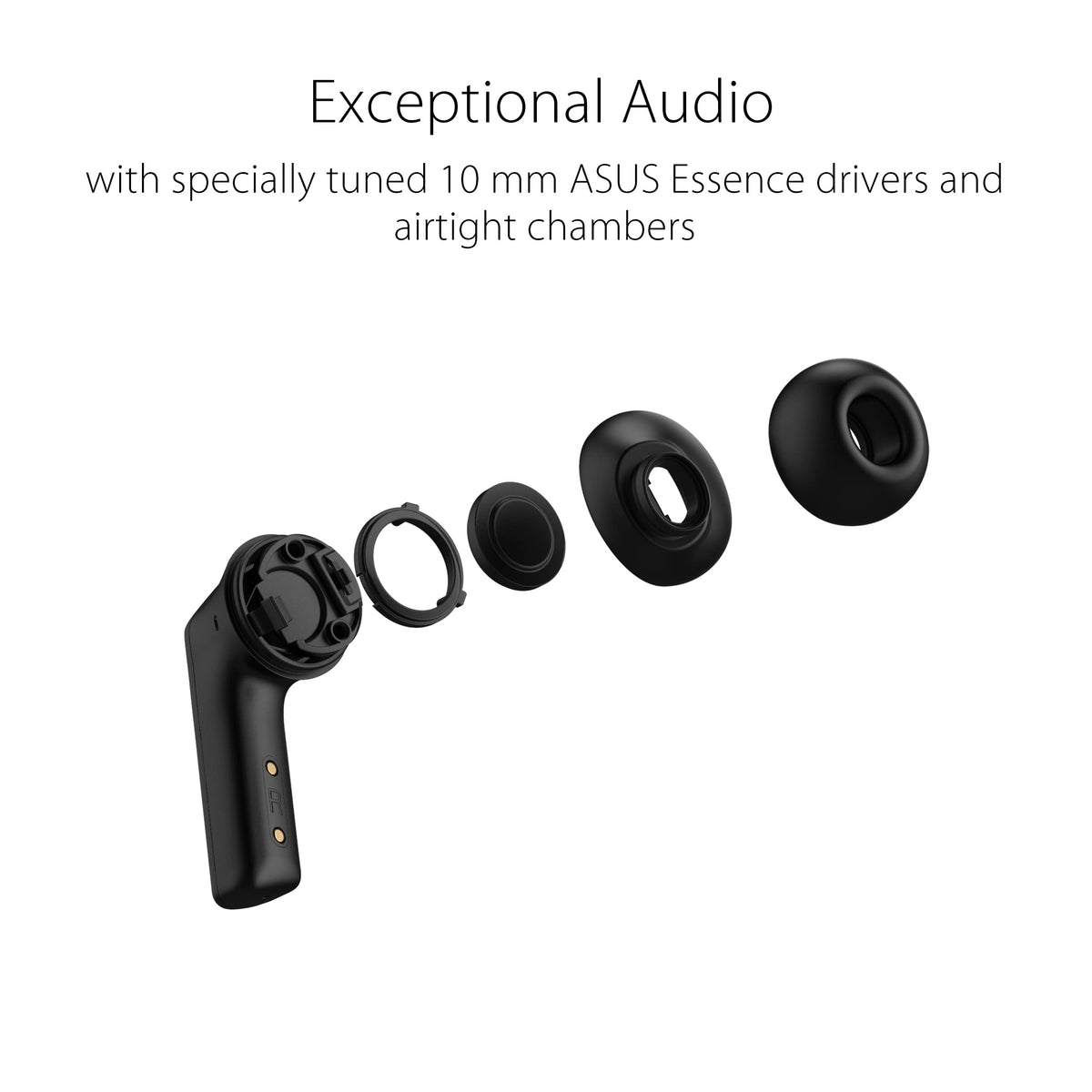 ASUS ROG Cetra True Wireless Gaming Earbuds – Bluetooth, Low-Latency, ANC Noise Cancelling, Touch Control, IPX4 Water Resistant, 27Hr Battery, Wireless Charging, for PC, Mobile, Switch, Ally/X - Black