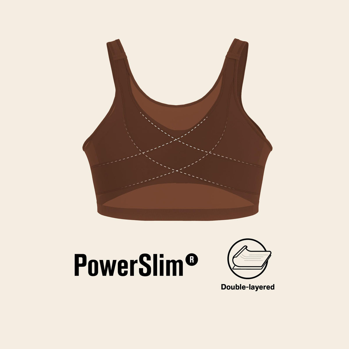 Leonisa Posture Corrector Bra, Wireless Front Closure Bra for Women Full Coverage Brown