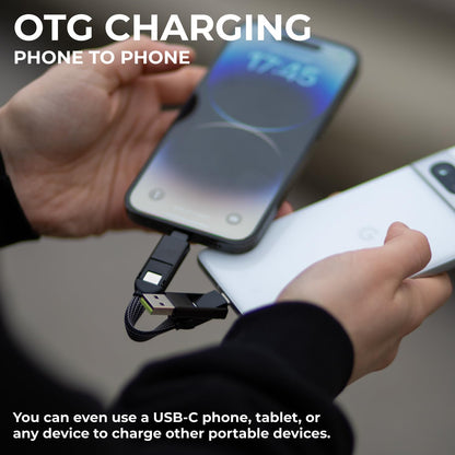 Rolling Square inCharge X - USB C Charger Cable, Lightning Cable for Smartphone, Universal Cable Charger 6 in 1, USB Plug, Black, 100W