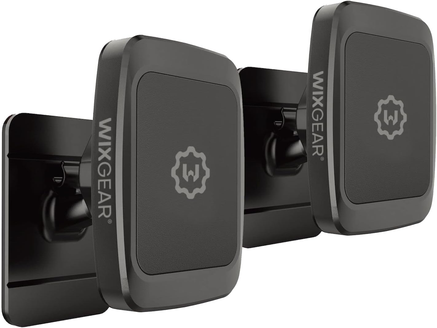 WixGear (2 Pack Universal Stick On Dashboard Magnetic Phone Car Mount, for Cell Phones and Mini Tablets with Fast Swift-snap Technology, (Newer Bigger Model)