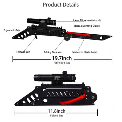 Folding Crossbow Professional Training Portable Easy Storage Lightweight Archery Equipment for Adults Target Practice (Laser Folding Crossbow Pro)