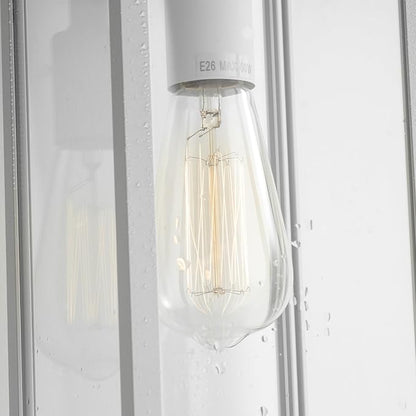 mirrea 18" Classic Outdoor Wall Sconce 1 Light in Matte White Rectangular Metal Frame and Clear Glass Shade Waterproof Porch Light Patio Light Pack of 2