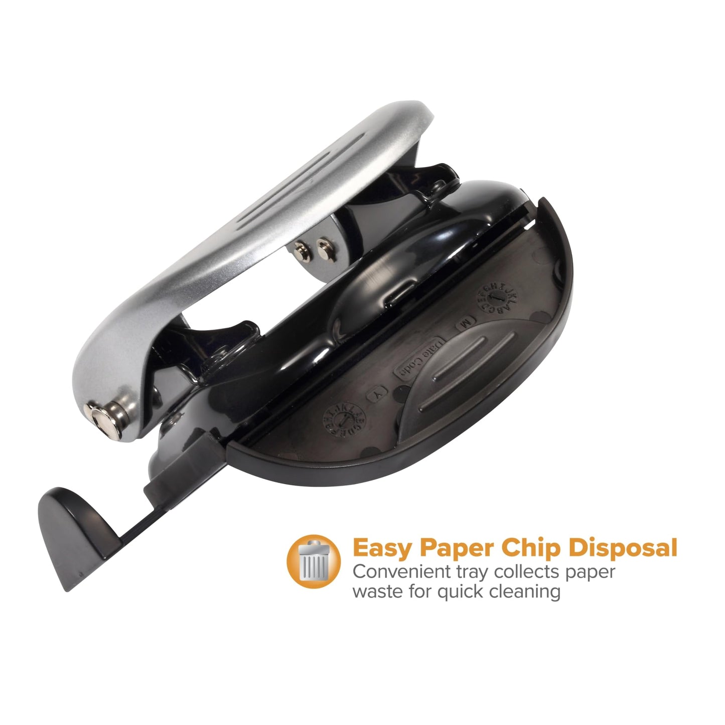 Bostitch Office EZ Squeeze Reduced Effort 2-Hole Punch, 2 Sheets, Locking Handle, Silver (231)
